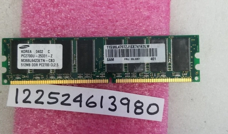 512MB PC 2700 DDR 333 DDR1 333 PC2700 184PIN NON-ECC DUAL RANK INTEL  16CHIPS - Image 1 of 1
