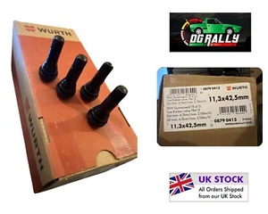 New Genuine 4 x WURTH TR-413 Rubber Snap-in Tubeless Tyre Valves 0879413 - Picture 1 of 1