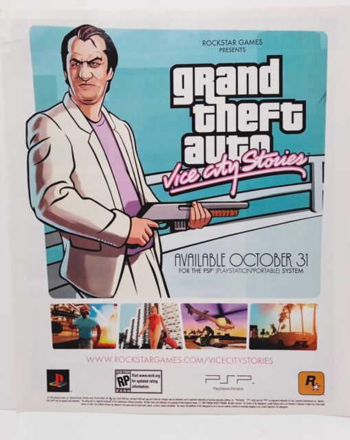 GTA Vice City Mapa/Pôster para PS2 - Escorrega o Preço