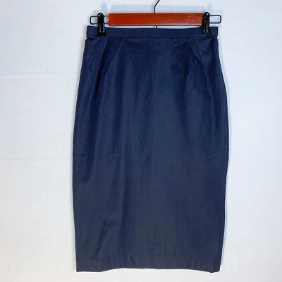 Donna Karan Blue Pencil Skirt Nylon Stretch Business Career Size 4 Old Money - Image 1 of 4