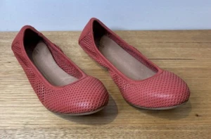 Wittner Perforated Ballet Flats 'Carman" Red Leather Casual Work Party Size 41 - Picture 1 of 12