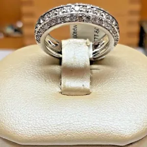 Ladies Diamond Wedding Band with 1 CT Total Weight Genuine Diamonds 14K WG New - Picture 1 of 6