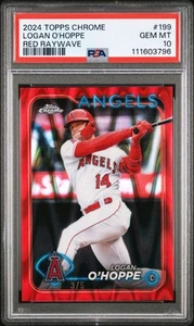 2024 Topps Chrome - Logan O'Hoppe #199 Red Raywave/5 PSA 10 - Picture 1 of 2