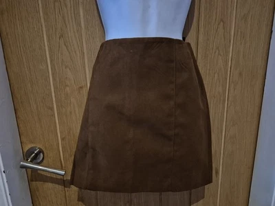 H&M Brown Suede Style Skirt  - Size 8 - Image 1 of 3