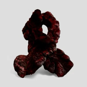 LINDA RICHARDS Luxury Red Rabbit Fur Scarf Collar Pull Through R $199 - Picture 1 of 9