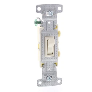 Hubbell RESIDENTIAL Lt Almond Single Pole Toggle Wall Light Switch 15A RS115SLA - Picture 1 of 3