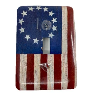 Americana Painted Metal Single Toggle Switch Plate Cover Decorative Wall Decor - Picture 1 of 5