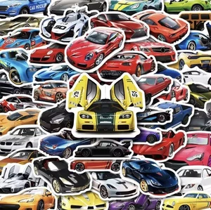50 Auto Sticker, Racing Car Aufkleber Fahrzeuge Kinder Geburtstag Scrapbooking - Photo 1/6