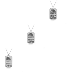 3pcs Stainless Steel Necklace Chain Letter Dog Tag Pendant for Men Grandson - Picture 1 of 12