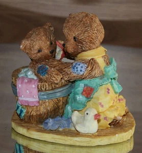 Bär Mama Waschbaby Holzwanne Ente niedliche Figur Vintage 70er Oriental Trading - Bild 1 von 10