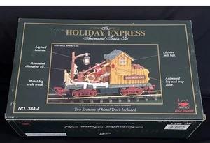 Bright Industrial The Holiday Express Animated Train Set LOG Mill Car Christmas - Picture 1 of 9