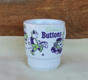 VTG Cadbury's Button Ceramic 6oz Cup w Graphics of Children Playing Made England - Picture 1 of 12