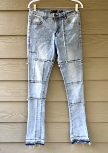 Waimea Women's Stacked Fit Skinny Stretch Distressed Unique Blue Jeans Size 18 - Picture 1 of 12