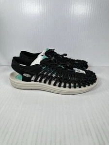 Size 10.5 Keen Uneek Black Tan Bright Aqua Mens Sport Sandals Shoes NEW - Picture 1 of 8