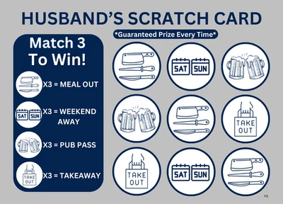 MUGGED OFF PRINTS Husband Novelty Gift Scratch Card Birthday Christmas Valentines Anniversary