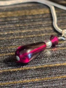 Collana Starling 925 ciondolo con lacrima e granato taglio diamante unica personalizzata - Foto 1 di 9