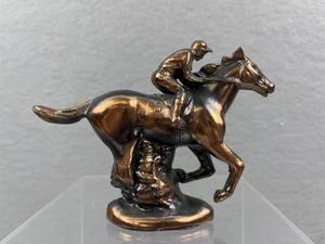 Vintage Derby Race Running Horse #5 Figur Kupfer - Bild 1 von 4