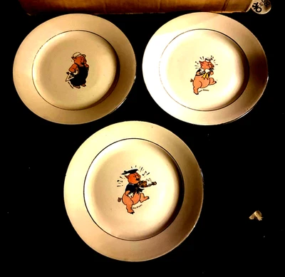 "Juego de 3 diapositivas Walt Disney Three Little Pigs Onnaing France 1930 art deco 8""" Foto 1 de 4