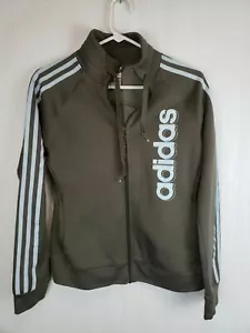 Adidas Juniors Girls Jacket OD Green Full Zip Size L(14) Excellent - Picture 1 of 3