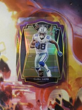 2020 Panini Select CeeDee Lamb Premier Level Purple Prizm Die Cut Rookie RC #157