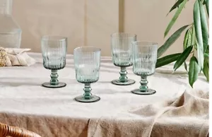 Nkuku Fali Wine Glass Blue Set Of 4 - Picture 1 of 1
