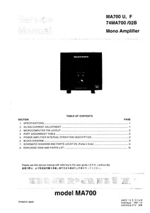 Service Manual-Anleitung für Marantz MA 700  - Picture 1 of 1