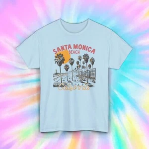 Santa Monica Beach T-Shirt | Vintage California Sunset Tee | Retro Travel | S-5X - Picture 1 of 6