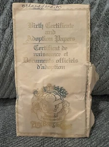 Cabbage Patch Kids Muñeca Prematuro Certificado Adopción Papeles Hedda Fritzie Francés - Imagen 1 de 2