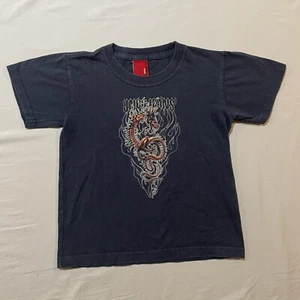 VTG JNCO Youth Medium T Shirt Cyber Dragon Flame Spellout Women’s S - Picture 1 of 9