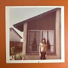 VINTAGE PHOTO Handsome Shirtless Long-Haired Man, 1974 Gay Int Color Snapshot