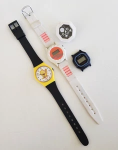 4 Assorted Digital Analog Quartz Watch Lot Vintage Parts Repair NOTRunning Eggo - Imagen 1 de 15