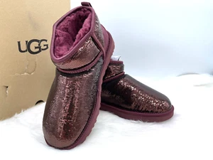 AUTH NIB $160 UGG Classic Ultra Mini Mirror Ball Sequin Cold Weather Booties -9M - Picture 1 of 17