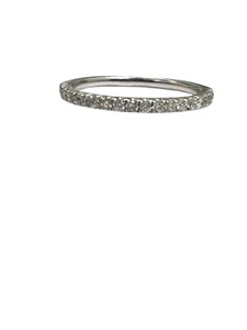 1/4 ctw Genuine Diamonds Stackable Half Eternity Band Ring 14k White Gold Band - Picture 1 of 1