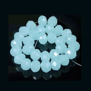 Perlina Rondelle Sfaccettata Vetro Schiuma di Mare 8x5mm colore Calcedonio Blu (30) - Foto 1 di 1