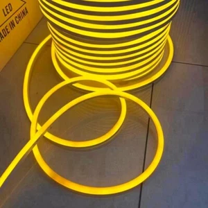 Yellow 110V Flexible LED Strip Lights Waterproof Neon Tube Outdoor Bar Signs DIY - Picture 1 of 14