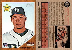 Desmond Jennings 2011 Topps Heritage Baseball Card 387  Tampa Bay Rays
