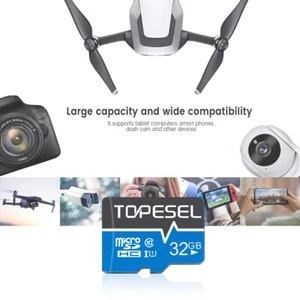 Topesel Ultra Micro SD Card SDHC 32GB Class 10 TF Card Memory Flash Card Blue - Picture 1 of 12