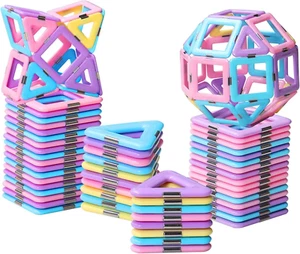 Magnetic Tiles Toys for 3 4 5 6 7 8+ Year Old Boys Girls Upgrade Macaron Castle - Picture 1 of 12