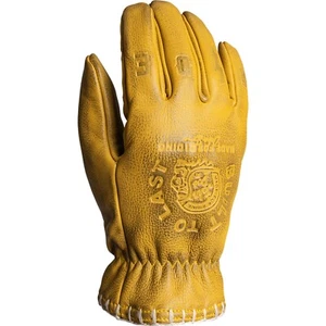 Motorrad Handschuhe S - John Doe Coyote - Used Look Biker Leder - gelb geprägt - Bild 1 von 6