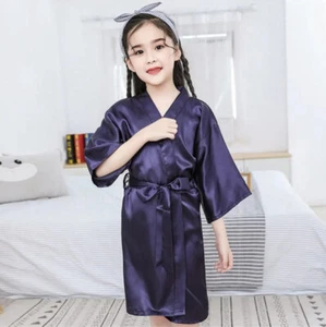 Silk Robe Solid Color Bathrobe - Girls - Picture 1 of 1