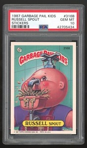 1987 Topps Garbage Pail Kids 8th Series #316B Russell Spout PSA 10 GEM MINT