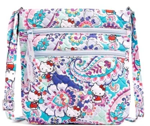 New Vera Bradley HELLO KITTY Paisley Triple Zip Hipster Crossbody Bag Purse V124 - Picture 1 of 3