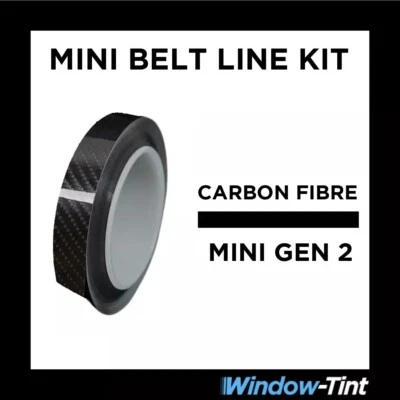 Mini Gen 2 Fibra di Carbonio Cintura Kit Linea Finestrino Orlo Vinylde Cromo R55 - Immagine 1 di 4