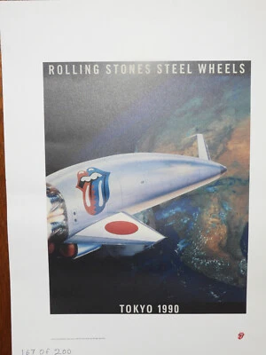 Rolling Stones 1990 Steel Wheels Tokyo Lithograph Numbered  Artwork 167/200 - Image 1 of 3