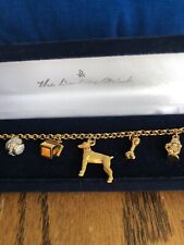 MINI PINSCHER Charm Bracelet Danbury Mint Crystals Gold tone Dog New In Box