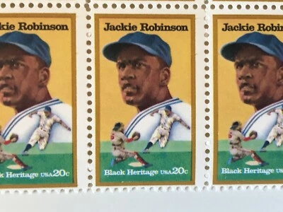 Vintage 1982 USPS Block of 20 Jackie Robinson Stamps Scott 2016 Mr Zip MNH - Image 1 of 4