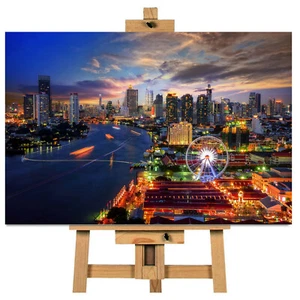 Quadro Bangkok Thailandia Skyline Wall Art Stampa Pronto da Appendere - Foto 1 di 1