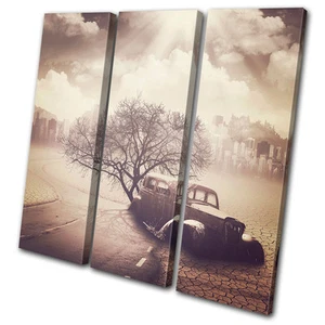 Fantasie Apokolypse DISKANT LEINWAND WANDBILD Bild Druck VA - Bild 1 von 1