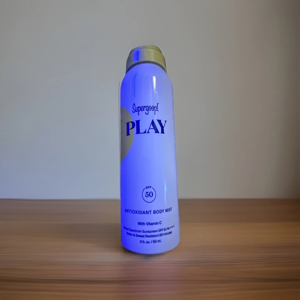 Supergoop PLAY Antioxidant Body Mist SPF 50 Vitamin C 3 oz EXP 4/27