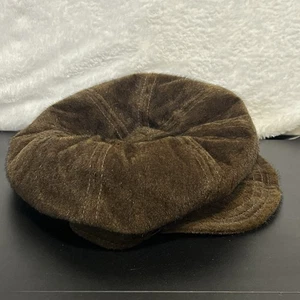 CHOCOLATE BROWN Faux Fur Newsboy Hat Fabulous Furs by Donna Salyers One Size - Picture 1 of 9